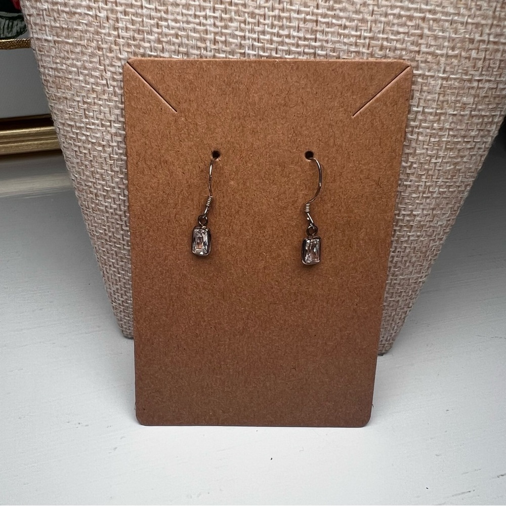Elegant Silver Dangle Rhinestone Earrings